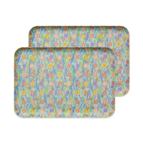 タツクラフト 友禅和紙トレー L 39cm 2枚セット 梅桜 桜流れ 【Tk327】 1974641 - 和歌山県上富田町