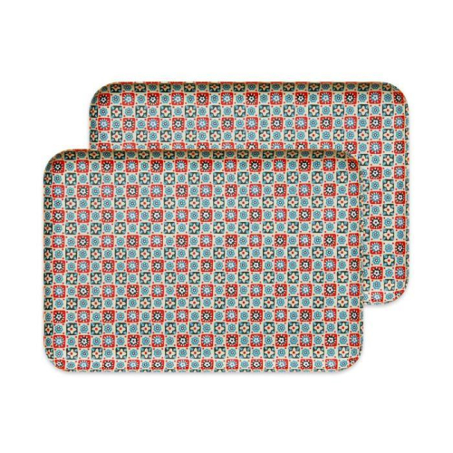 タツクラフト 友禅和紙トレー L 39cm 2枚セット 花入り格子 【Tk328】 1974642 - 和歌山県上富田町