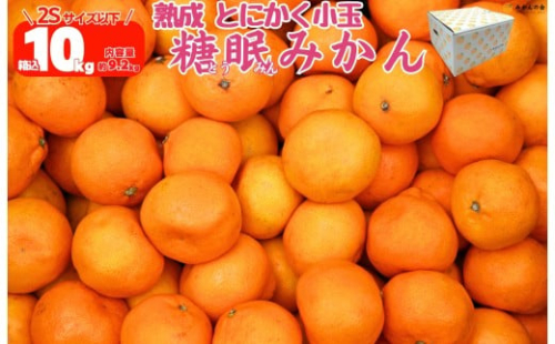 ［先行予約］熟成 みかん とにかく 小玉 箱込10kg ( 内容量 9.2kg ) 2Sサイズ以下 秀品 優品 混合 有田みかん 和歌山産 産地直送 家庭用 【みかんの会】 1981992 - 和歌山県有田川町