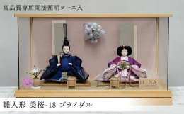 男雛と女雛の衣装には幸せな結婚式を彩るために生まれたドレス生地を使用したお内裏さまです。Earthブルーとパッションピンクの２色がセットになっており、エレガントな印象を与え美しさを引き立てます。お人形