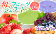 【年4回定期便】ソルベッチdoうきは ジェラート120ml×8個セット【ソルベッチdoうきは】着色料不使用 ノンホモ牛乳使用 ジェラート アイス 旬 スイーツ 詰め合わせ セット シャーベット ミルク フルーツ デザート 定期便