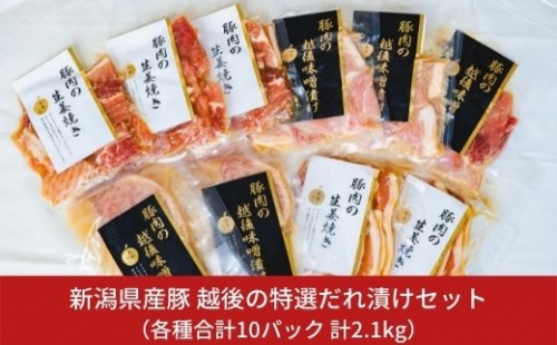 新潟県産豚 越後の特選だれ漬けセット 三条産和梨でやわらか 計10パック お得な約2.1kg【019S003】
