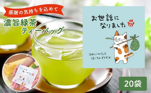 緑茶 ティーバッグ みたらしちゃん お世話になりました 濃旨緑茶ティーバッグ 2g×3ヶ入×20袋 ギフト プレゼント 日本茶 お茶 静岡 森町 1984506 - 静岡県森町