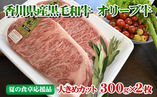 香川県産黒毛和牛オリーブ牛ロースステーキ【300g×2枚】（食卓応援品）