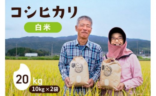 お米 コシヒカリ [ 白米 ] 10kg×2袋 / 農家にしの / 石川県 宝達志水町