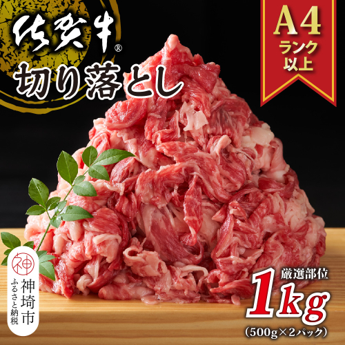 艶さし！【A4～A5】佐賀牛切り落とし 1kg(500g×2P)【肉 牛肉 ブランド牛 黒毛和牛 ふるさと納税】(H112145) 1997457 - 佐賀県神埼市