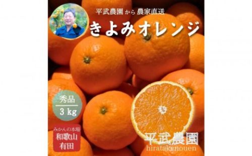 農家直送！きよみオレンジ 3kg ≪秀品≫［平武農園］～蛍飛ぶ町から旬の便り～［2026年3月下旬から順次発送予定］ 199900 - 和歌山県有田川町