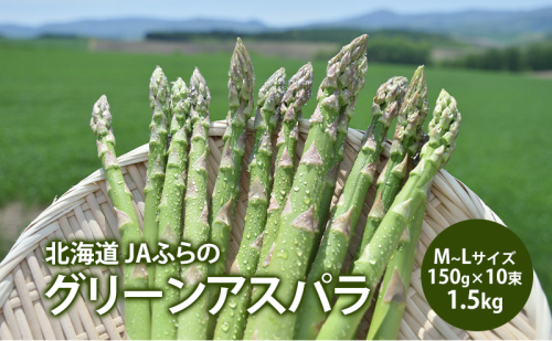 アスパラガス グリーンアスパラ 1.5kg M～L アスパラ あすぱら 野菜 北海道 上富良野町 ふらの農業協同組合 2000891 - 北海道上富良野町