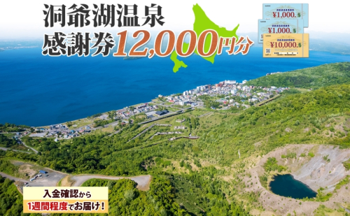 洞爺湖温泉感謝券 12000円 分 金券 クーポン 洞爺湖 湖 温泉 リゾート 有珠山 火山 自然 花火 イルミネーション 旅行 観光 宿泊 施設 北海道 2003305 - 北海道洞爺湖町