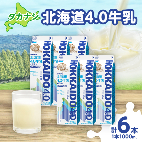 【7月30日までの受付!!】【タカナシ乳業】北海道4.0牛乳(1,000ml×6本)_H0016-039 2004032 - 北海道浜中町