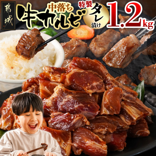 牛中落ちカルビ タレ漬け1.2kg_AA-3320 2005347 - 宮崎県都城市