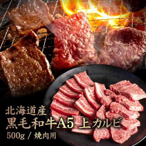 北海道産 黒毛和牛 A5 上カルビ 500g 焼肉用【57014】 2006471 - 北海道中標津町