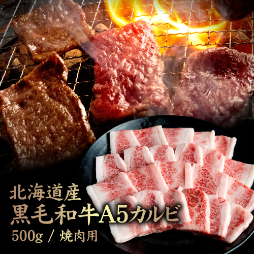 北海道産 黒毛和牛 A5 カルビ 500g 焼肉用【57011】 2006477 - 北海道中標津町