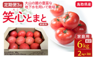【定期便 3回】期間限定 家庭用 笑心とまと （約2kg×3回） トマト 新鮮トマト 鳥取トマト 笑心とまと 野菜 リコピン サラダ 野菜 新鮮 鮮度 抜群 トマト定期便