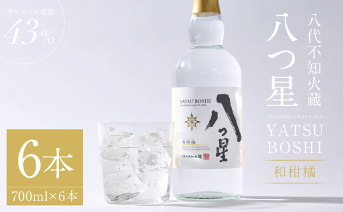 八代不知火蔵（やつしろしらぬいぐら）「八つ星・和柑橘（クラフトジン）」700ml×6本　お酒 蒸留酒 スピリッツ 2007181 - 熊本県八代市