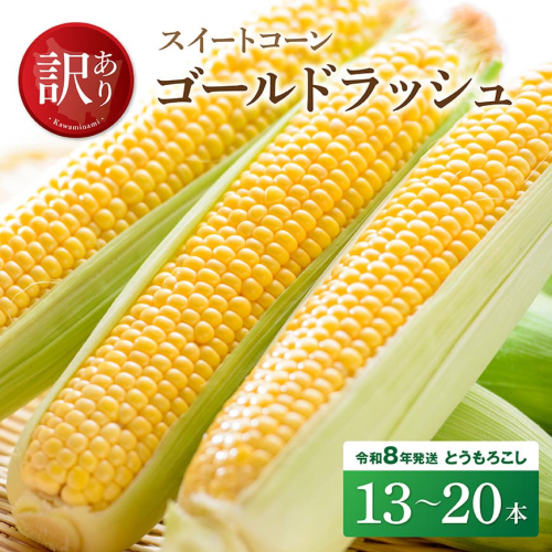 【訳あり】令和8年産　宮崎県産とうもろこし　スイートコーン「ゴールドラッシュ」13～20本【新鮮 農家直送 トウモロコシ 産地直送 季節限定 期間限定 宮崎県産 九州産】