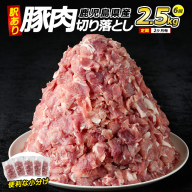 ＜訳あり＞ 鹿児島県産 豚肉 切り落とし 定期便 2.5kg×6回 2ヶ月ごと【コワダヤ】kowa-1625