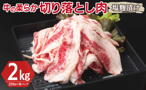 牛肉 切り落とし 塩麹漬け 合計2kg【味付け 小分け 焼くだけ 簡単調理 BBQ 牛肉 250g×8袋】 099H3390 2011254 - 大阪府泉佐野市