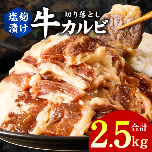 牛カルビ 焼肉用 塩麹漬け 合計2.5kg【味付け 小分け 焼くだけ 簡単調理 BBQ 牛肉 250g×10袋】 G3397 2011258 - 大阪府泉佐野市