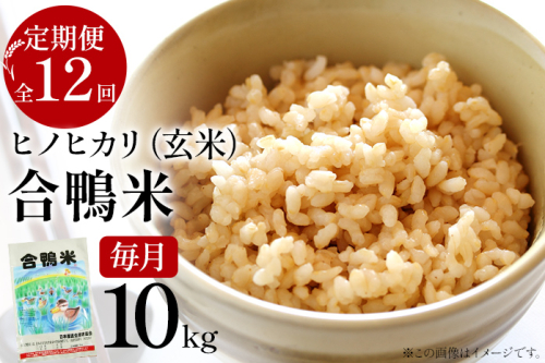令和7年産 合鴨米「ヒノヒカリ」（玄米・10kg）定期便12回コース　BI07　※2025年10月より順次出荷予定 201125 - 福岡県大木町