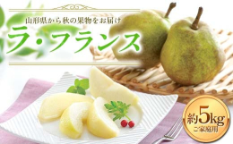 山形県を代表するおいしい「ラ・フランス」をお届け致します。ラ・フランスは山形県を代表する秋の果物です。山形県産のラ・フランスは、朝晩の寒暖差で甘くおいしくなります。ラ・フランスは、果汁が多くなめらかな