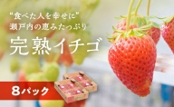 【2024年2月上旬より出荷】“食べた人を幸せに” 瀬戸内の恵みたっぷり完熟イチゴ (8パック)