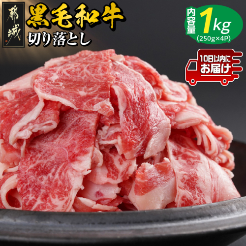 【黒毛和牛】切り落とし1kg(250g×4パック)≪みやこんじょ特急便≫_13-I901-Q 2013544 - 宮崎県都城市