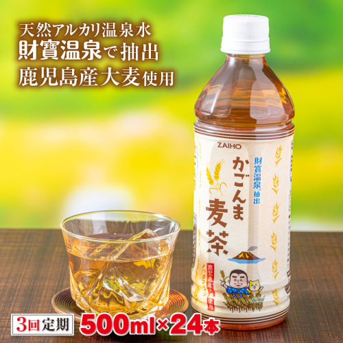 B2-22127／【3回定期】かごんま麦茶　500ml×24本 2013548 - 鹿児島県垂水市