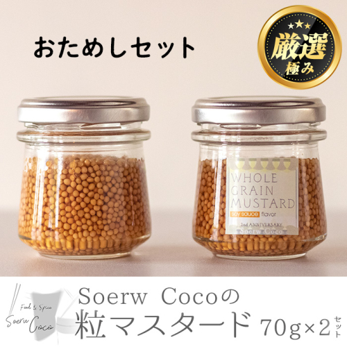 【0064209a】Soerw Cocoの粒マスタードおためしセット(70g×2セット) 調味料 からし 料理 【Food＆SpiceSoerwCoco】 2015416 - 鹿児島県東串良町