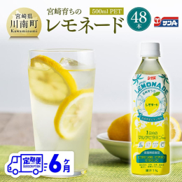 【ふるさと納税】【6ヶ月 定期便 】サンA宮崎育ちのレモネード500mlＰＥＴ 24本入り×2ケース【 全6回 飲料類 栄養機能食品 レモン 檸檬