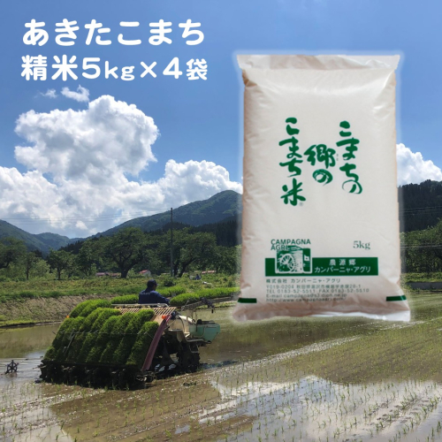 【令和6年産】こまちの郷のこまち米　精米　5kg×4袋[N47-12401] 2017355 - 秋田県湯沢市