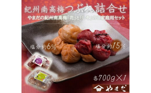 ご家庭用 大容量 紀州南高梅 つぶれ梅 うす塩としそ漬の詰合せ ［YM17］ 2020259 - 和歌山県上富田町