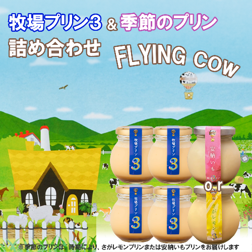 CK017_牧場プリン3　季節のプリン詰合せ 2025280 - 佐賀県みやき町