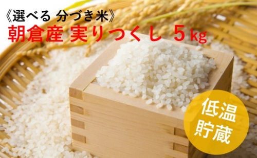福岡県 朝倉市産のお米「実りつくし」5kg（8分・5分・3分・玄米からお選びいただけます）