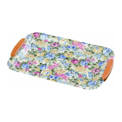 布張りTeaトレー 49cm 取手付 フローラ【YG39】 2026508 - 和歌山県那智勝浦町