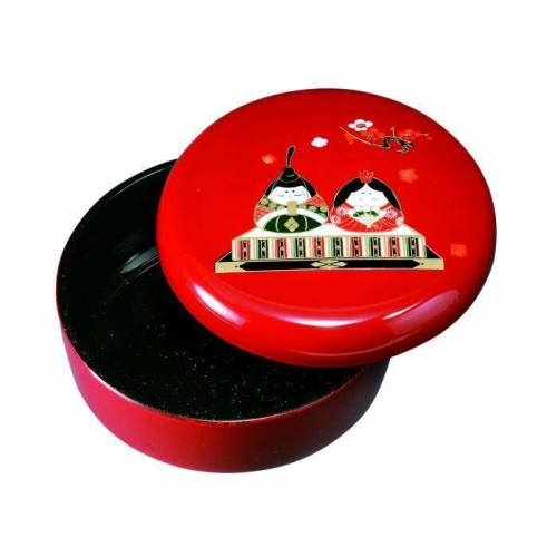 菓子器 5.5寸 朱 招福雛【YG93】 2026560 - 和歌山県那智勝浦町