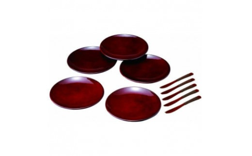 4.5寸 銘々皿 ななこ（5枚入・フォーク付）【YG129】 2026593 - 和歌山県那智勝浦町