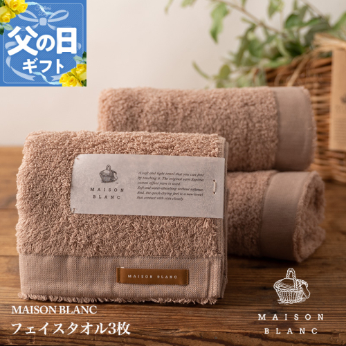 【父の日】MAISON BLANC フェイスタオル3枚 テラコッタ【ギフト 贈り物 TVで紹介】 099H3270f 2027815 - 大阪府泉佐野市