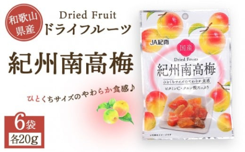 和歌山県産 ドライフルーツ 紀州南高梅 20g×6袋 2034068 - 和歌山県上富田町