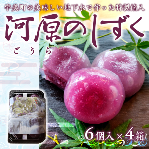 わらび餅 河原のしずく 6個入 4箱 計24個 [アイライズ工房 福岡県 宇美町 um40azo730014] わらびもち わらび 餅 203824 - 福岡県宇美町