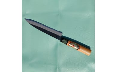 黒打両刃柳刃包丁　約18cm　青紙鋼