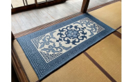 赤穂緞通　蔓花菱に雷文 | 工芸品 マット 絨毯 手織り 工房 見並なおこ 一点 兵庫県 上郡町