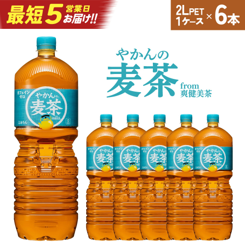 【最短5営業日着！】やかんの麦茶from爽健美茶PET2L×6本　コカコーラ お茶 麦茶 ペットボトル カフェインゼロ 常温 蔵王【04301-0522】 2047796 - 宮城県蔵王町