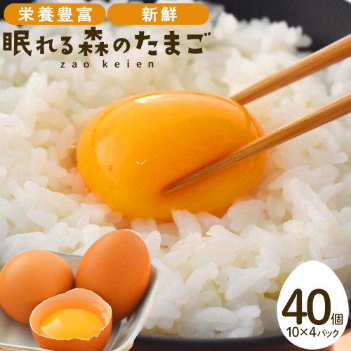 眠れる森のたまご　朝採れ卵40個   たまご タマゴ 卵 鶏卵 濃厚 こだわり 新鮮 【04301-0324】 2048040 - 宮城県蔵王町