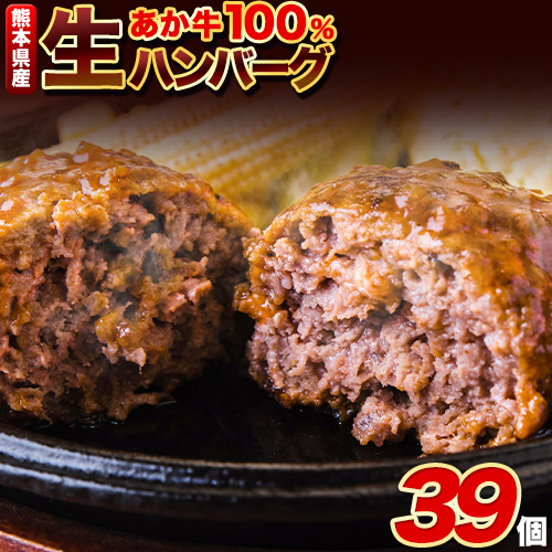 ステーキマニア監修 熊本県産 あか牛 100% 生ハンバーグ 140g× 39個 3セット 《2026年1月中旬-3月末頃出荷》熊本県産あか牛 冷凍 ハンバーグ 2051313 - 熊本県長洲町