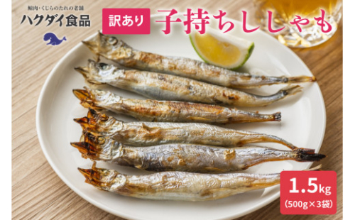 【訳あり】子持ちシシャモ 1.5kg（500g×3袋） mi0012-0116 ししゃも 訳あり 小分け メス 冷凍