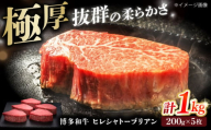 博多和牛 ヒレ シャトーブリアンステーキ 200g × 5枚 吉富町/久田精肉店株式会社 [BGAM006] シャトーブリアン ヒレ肉 ひれ ステーキ フィレ 博多和牛 牛 牛肉 和牛 国産牛 ヒレ肉 ひれ フィレ ヒレステーキ ステーキ肉 黒毛和牛 ブランド牛 焼肉 冷凍