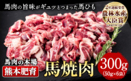 馬ひも焼肉用300g（50g×6袋） 肉 馬ひも 馬肉  熊本県産山村《90日以内に出荷予定(土日祝除く)》