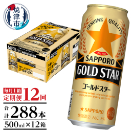 【ふるさと納税】T0091-1712 【定期便12回】サッポロゴールドスター500ml缶×1箱（24本）