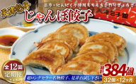 E394p 《定期便》【総計384個】天津包子名物 もちもち厚皮 じゃんぼ餃子 32個 (8個×4パック) ニラ